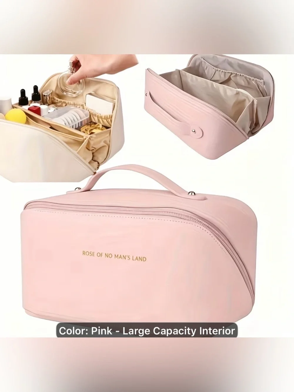 Pink 'Rose of No Man's Land' Cosmetic Travel Case